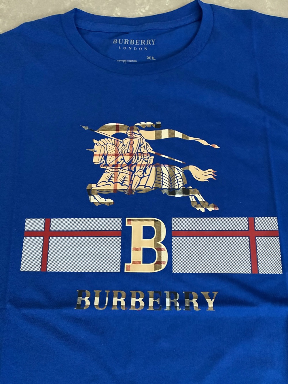 New Men’s XL Royal Blue  Burberry Luxury T-shirt